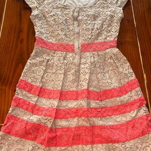 LC Lauren Conrad Beige Scoop Neck Dress